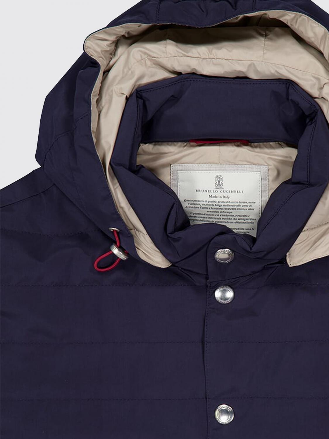 BRUNELLO CUCINELLI SUIT VEST: Brunello Cucinelli Nylon Quilted Hooded Vest, Blue - Img 4