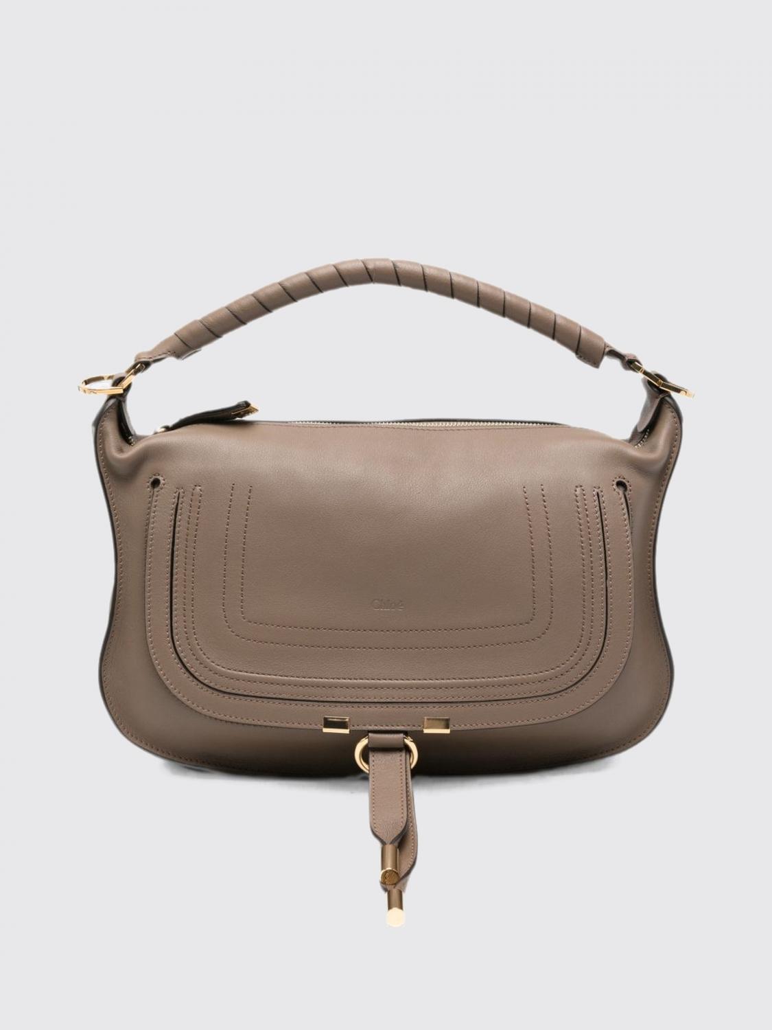 CHLOÉ BORSA A SPALLA: Borsa Marcie Small Chloé in pelle , Grigio - Img 1