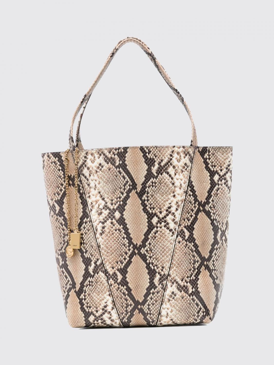 CHLOÉ BORSA A SPALLA: Borsa Marcie Small Chloé in pelle , Beige - Img 1