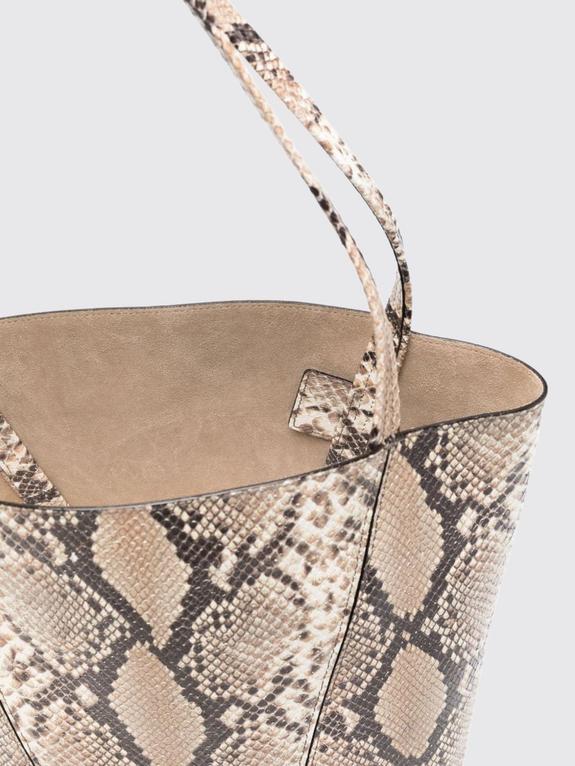 CHLOÉ BORSA A SPALLA: Borsa Marcie Small Chloé in pelle , Beige - Img 5