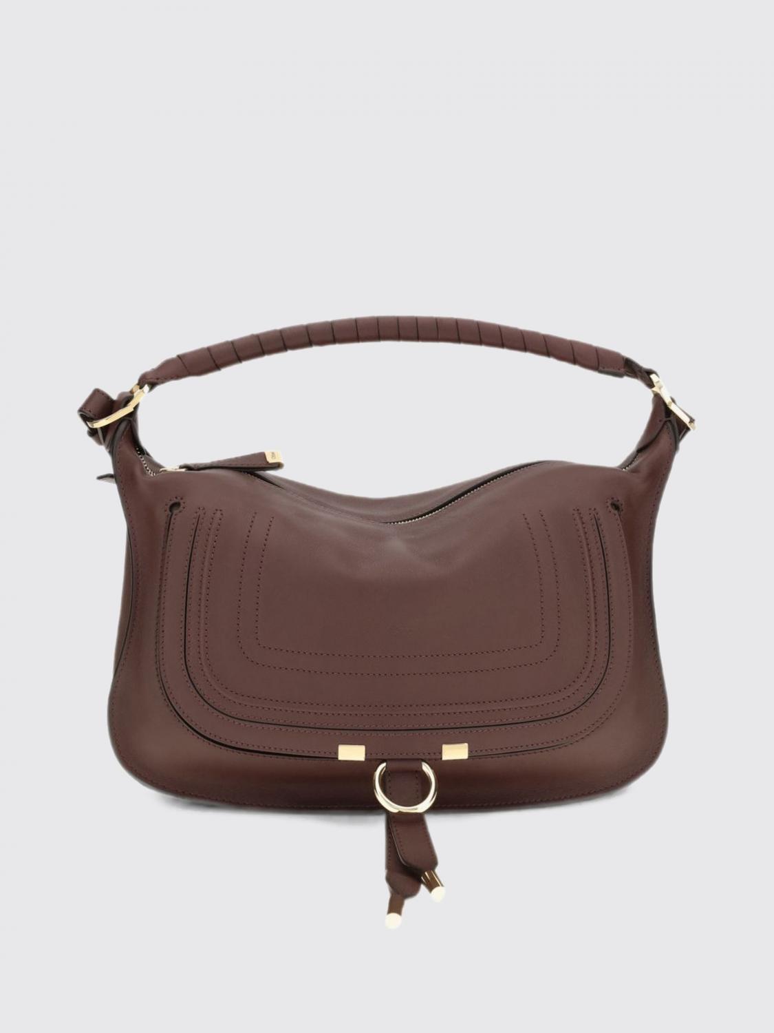 CHLOÉ BOLSO DE HOMBRO: Bolso Marcie Small Chloé de piel, Granate - Img 1