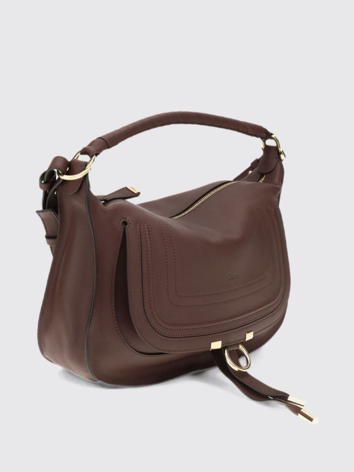 CHLOÉ BOLSO DE HOMBRO: Bolso Marcie Small Chloé de piel, Granate - Img 2