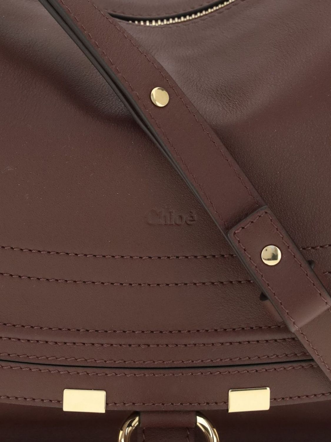CHLOÉ BOLSO DE HOMBRO: Bolso Marcie Small Chloé de piel, Granate - Img 3