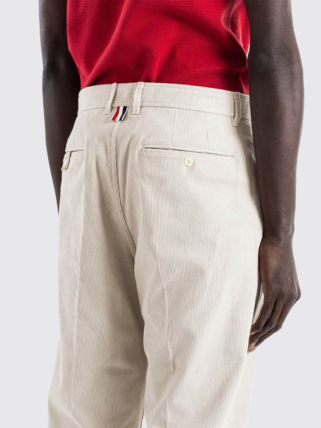 THOM BROWNE PANTS: Thom Browne Cotton Trousers, White - Img 4