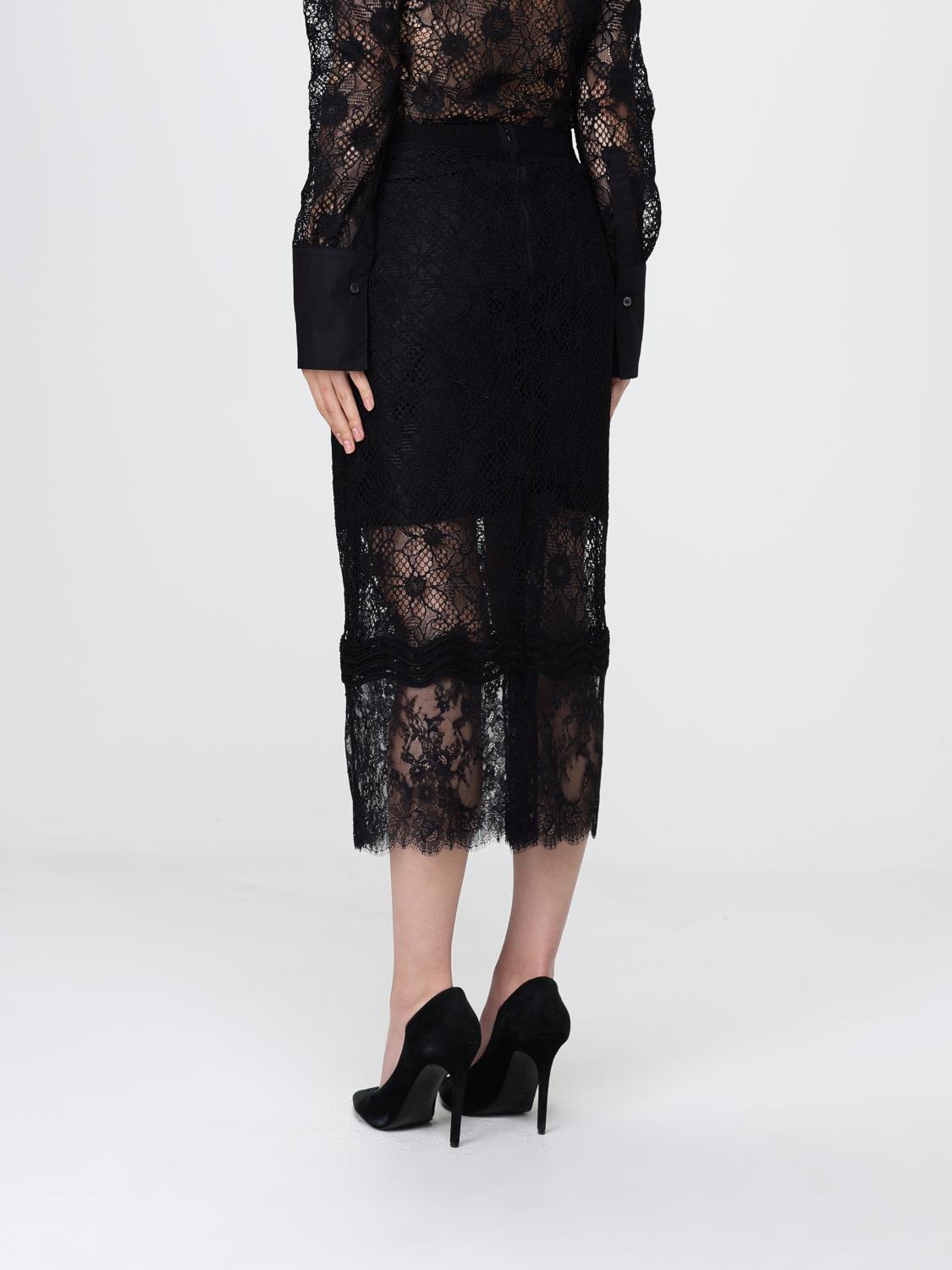 PINKO FALDA: Falda midi Pinko de encaje, Negro - Img 3