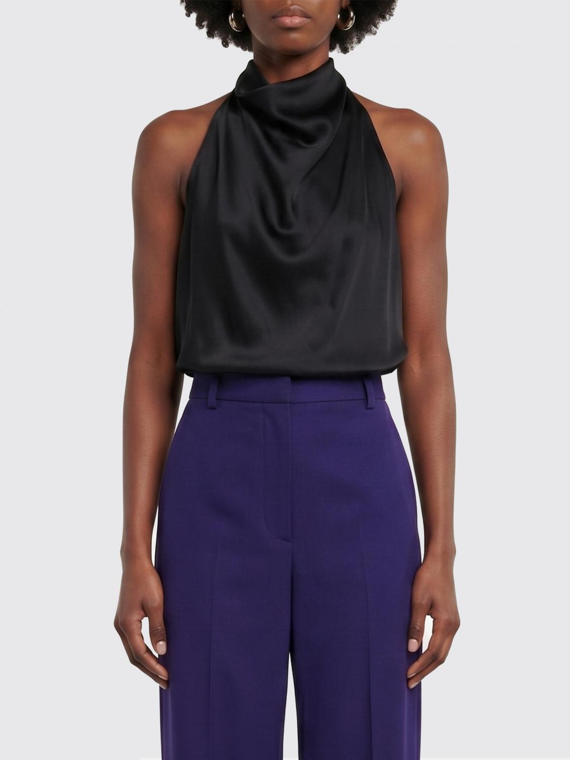 STELLA MCCARTNEY TOP: Top de satén Stella McCartney, Negro - Img 1