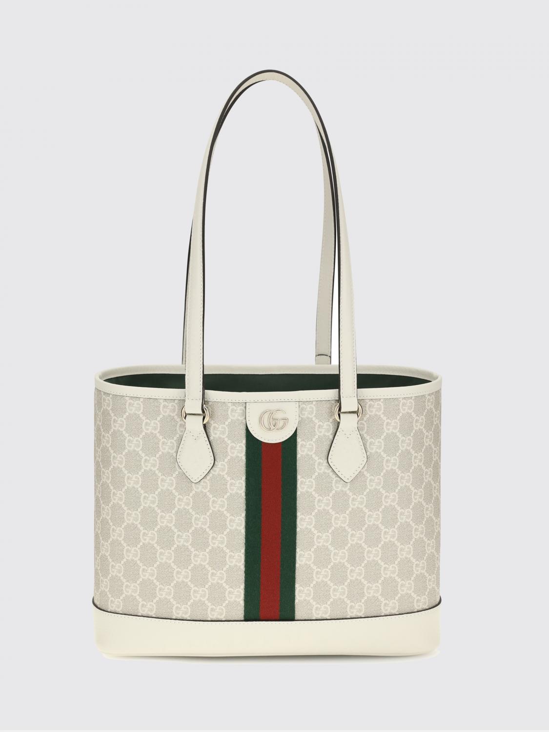 GUCCI SAC PORTÉ ÉPAULE: Sac Ophidia Gucci en tissu GG Supreme, Beige - Img 1
