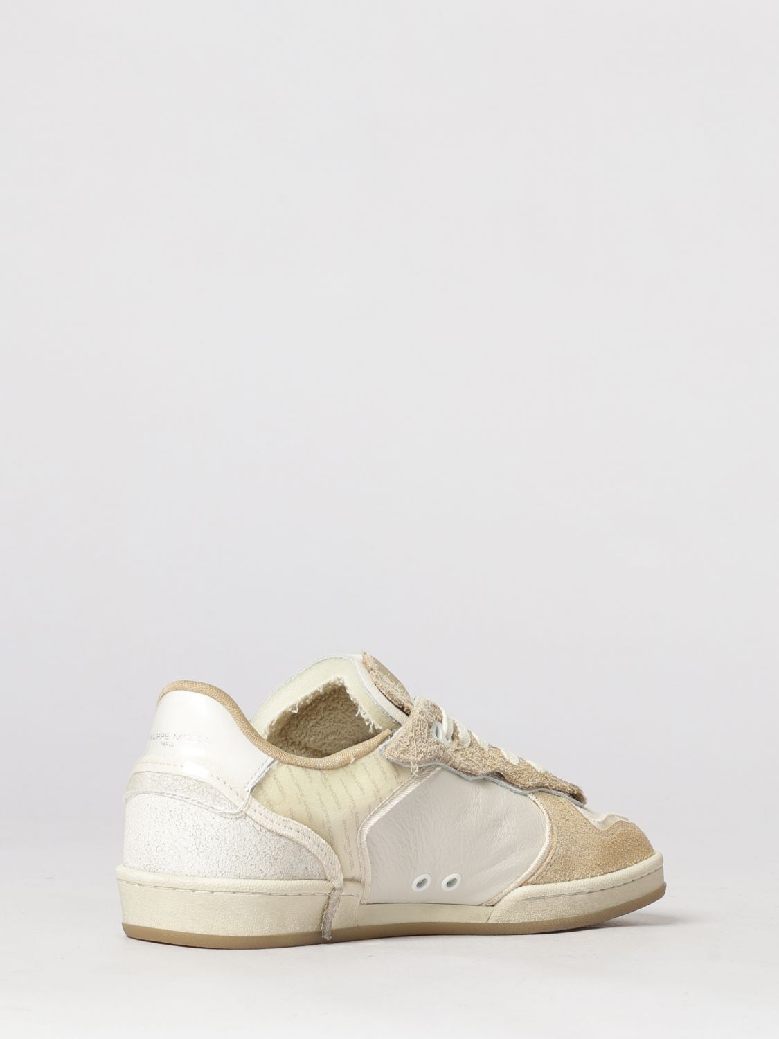 PHILIPPE MODEL SNEAKERS: Pgal Leather Sneakers Philippe Model, Sand - Img 3