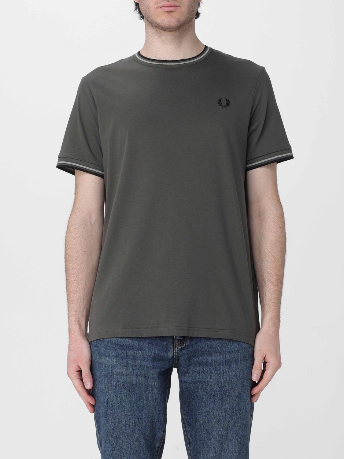 FRED PERRY CAMISETA: Camiseta de algodón Fred Perry con mini logo bordado, Verde - Img 1