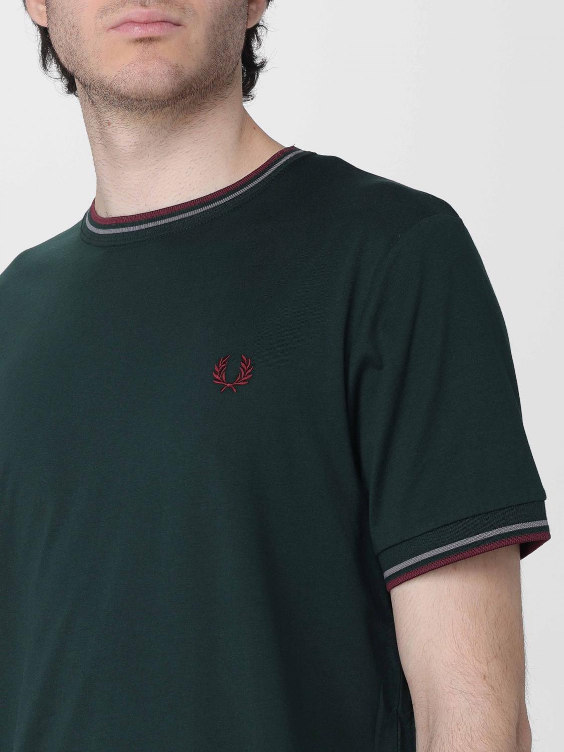 FRED PERRY CAMISETA: Camiseta de algodón Fred Perry con mini logo bordado, Azul Oscuro 2 - Img 3