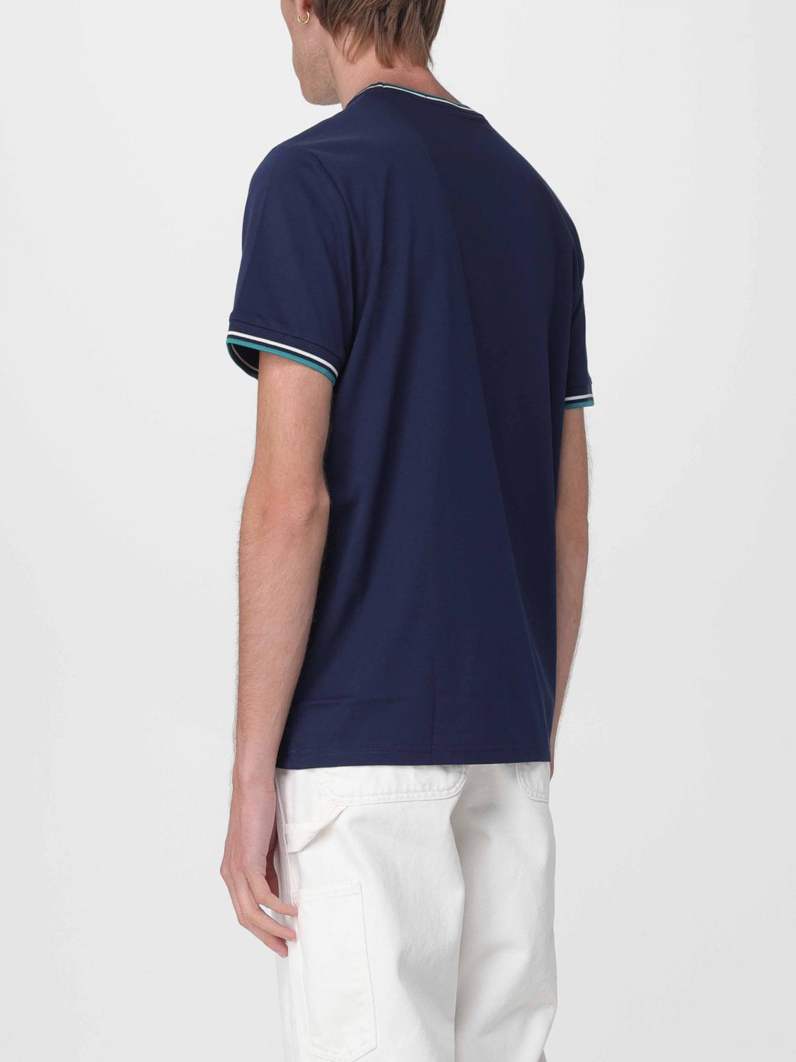 FRED PERRY CAMISETA: Camiseta de algodón Fred Perry con mini logo bordado, Azul Oscuro 3 - Img 2