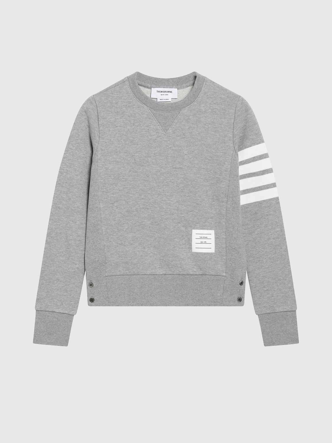 THOM BROWNE SUDADERA: Sudadera de algodón 4-Bar Thom Browne, Gris - Img 2