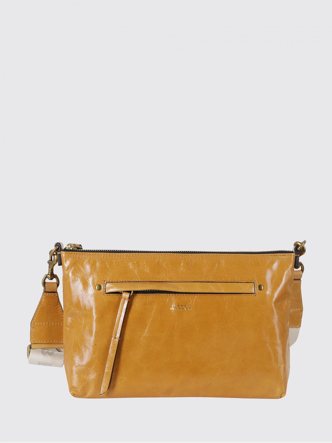 ISABEL MARANT BORSA A TRACOLLA: Borsa Nessah Isabel Marant in pelle lucida , Marrone - Img 1