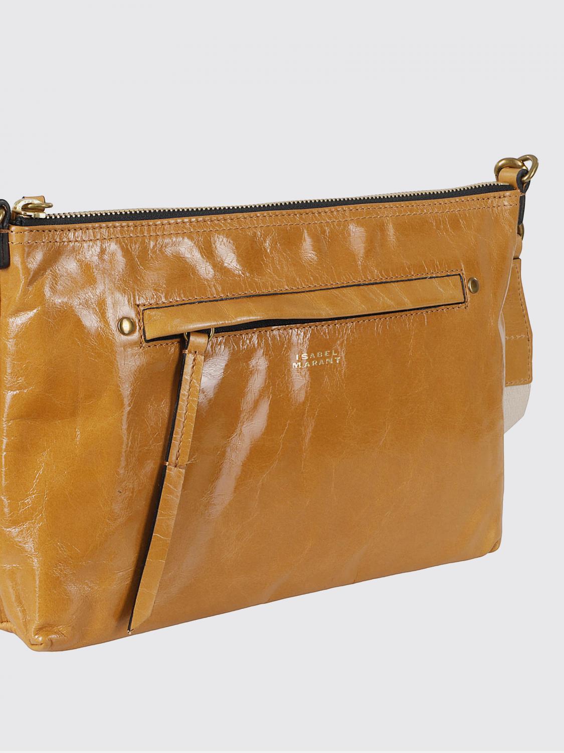 ISABEL MARANT BORSA A TRACOLLA: Borsa Nessah Isabel Marant in pelle lucida , Marrone - Img 3