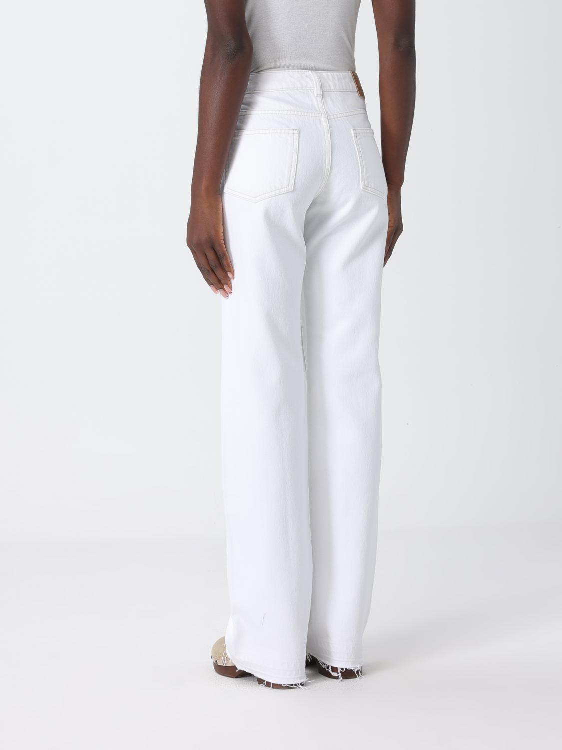 ISABEL MARANT VAQUEROS: Jeans rectos de denim de algodón Isabel Marant, Blanco - Img 2