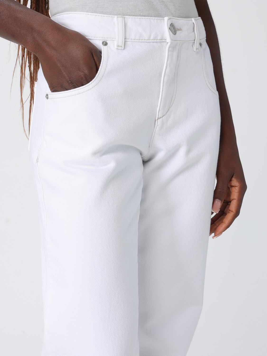 ISABEL MARANT VAQUEROS: Jeans rectos de denim de algodón Isabel Marant, Blanco - Img 3