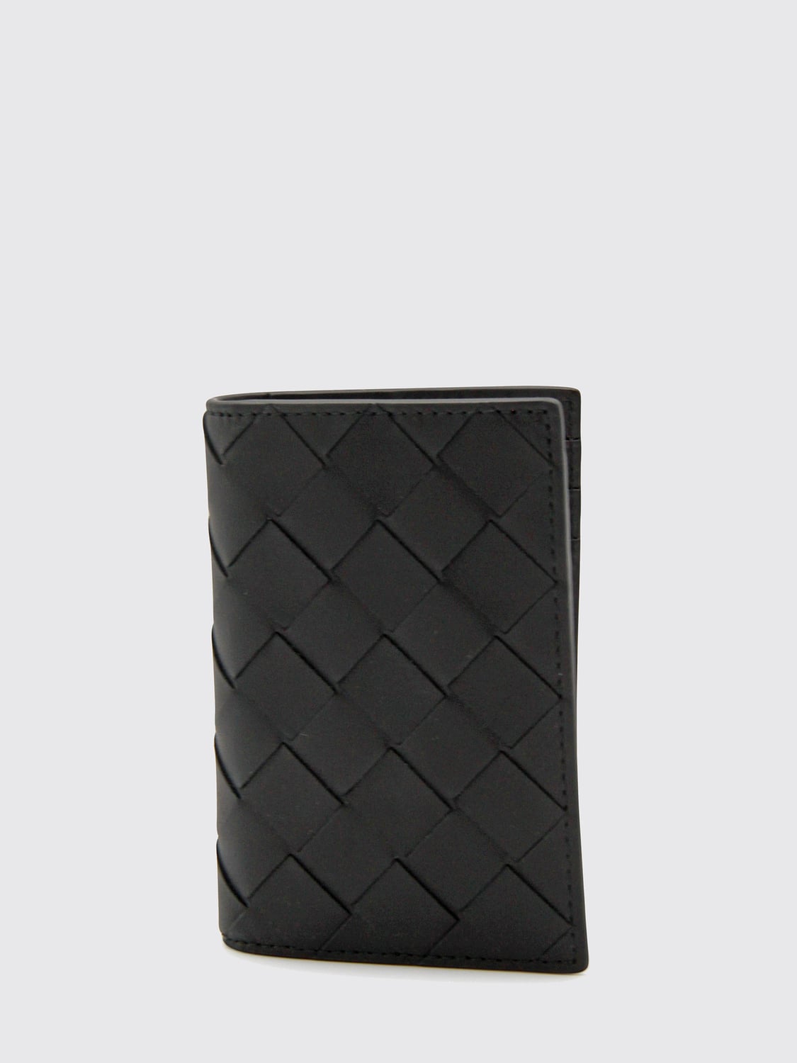 BOTTEGA VENETA 지갑: Bottega Veneta 위빙 가죽 카드 홀더, 블랙 - Img 1