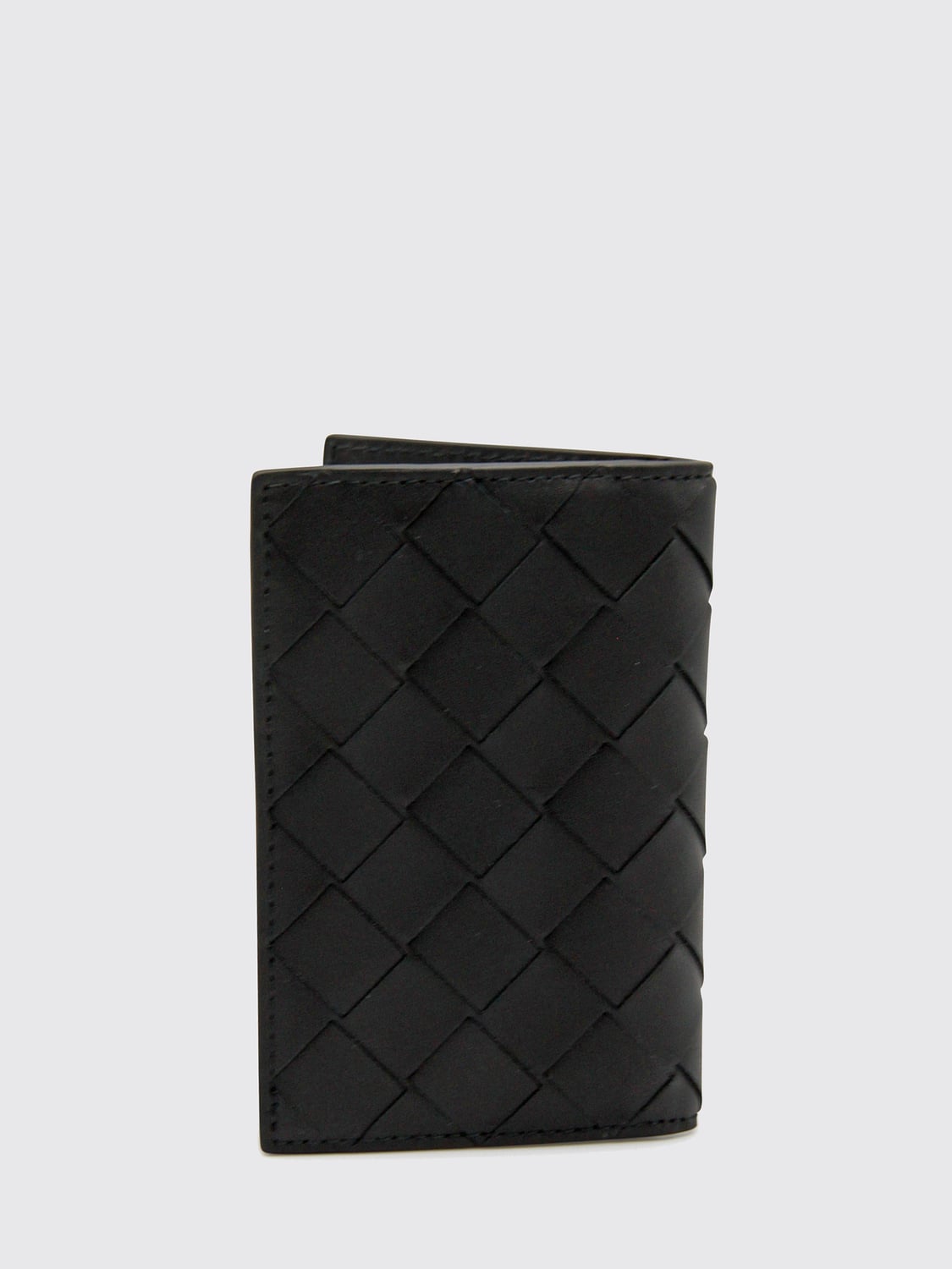 BOTTEGA VENETA 지갑: Bottega Veneta 위빙 가죽 카드 홀더, 블랙 - Img 3