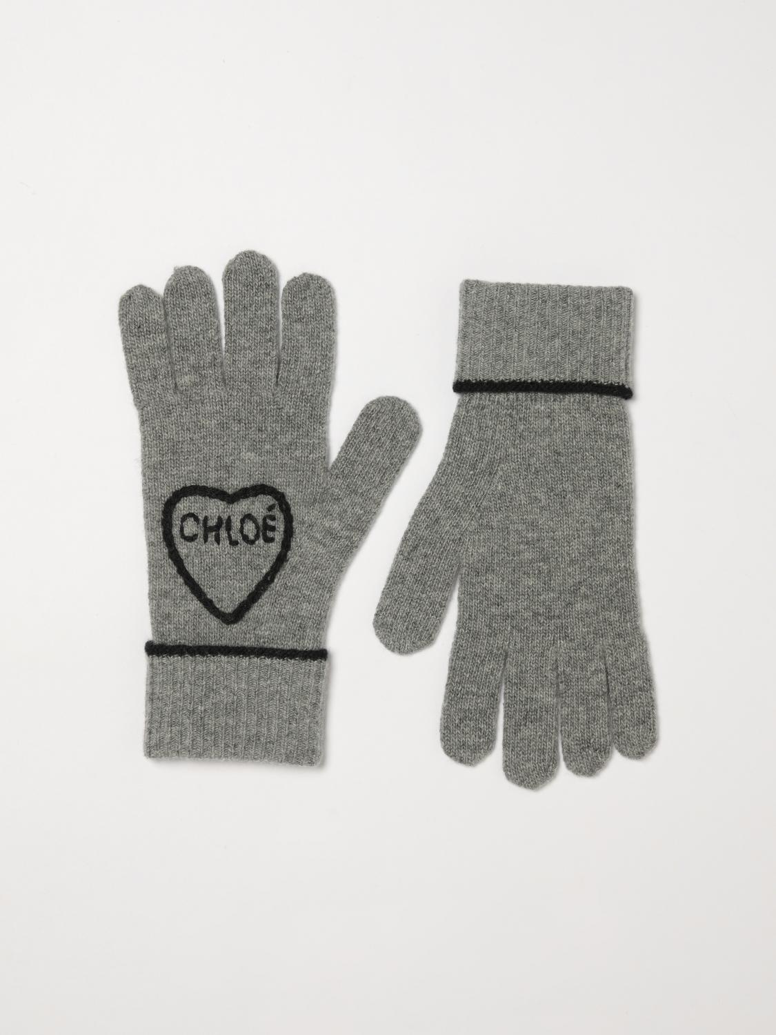 CHLOÉ GLOVES: Gloves woman ChloÉ, Grey - Img 1