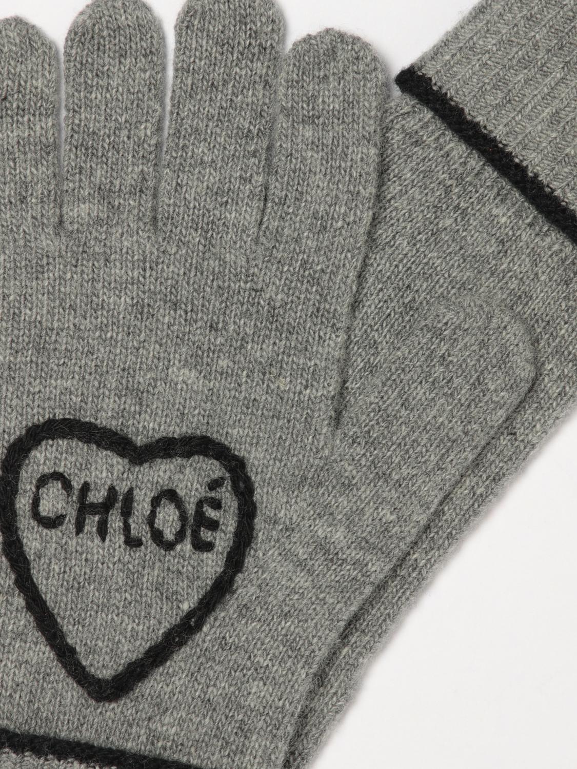 CHLOÉ GLOVES: Gloves woman ChloÉ, Grey - Img 2