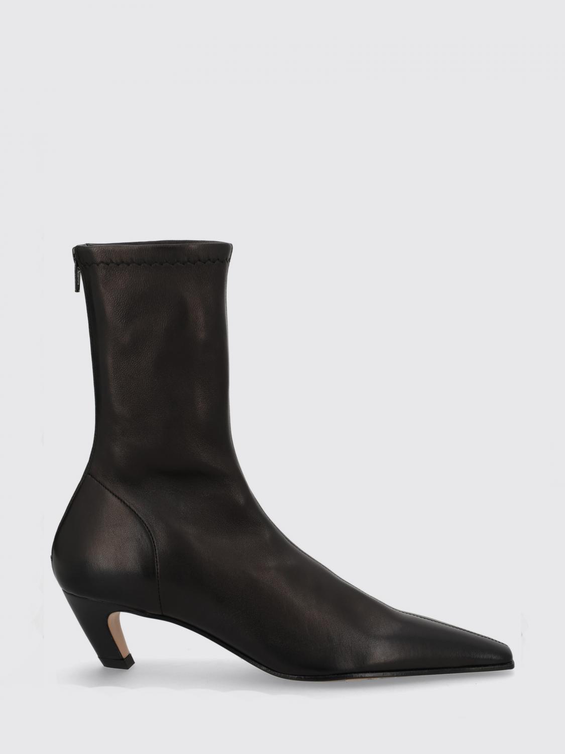KHAITE BOTAS: Botines Arizona Khaite de napa, Negro - Img 1