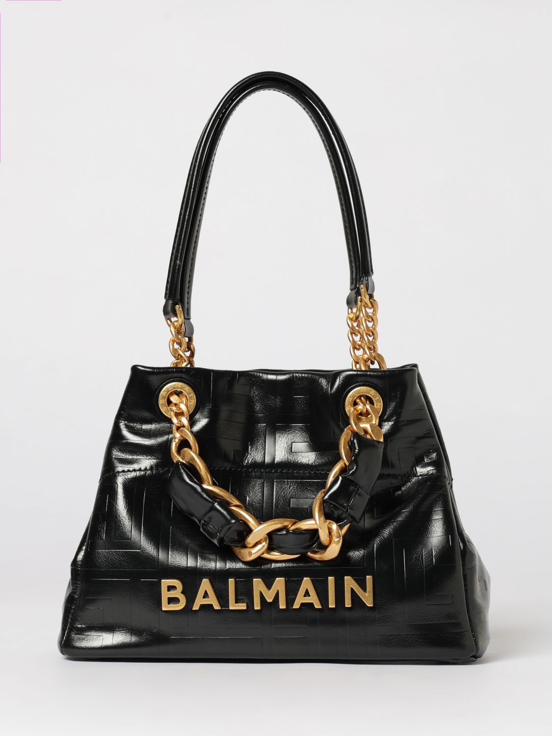 BALMAIN BORSA A SPALLA: Borsa a spalla donna Balmain, Nero - Img 1