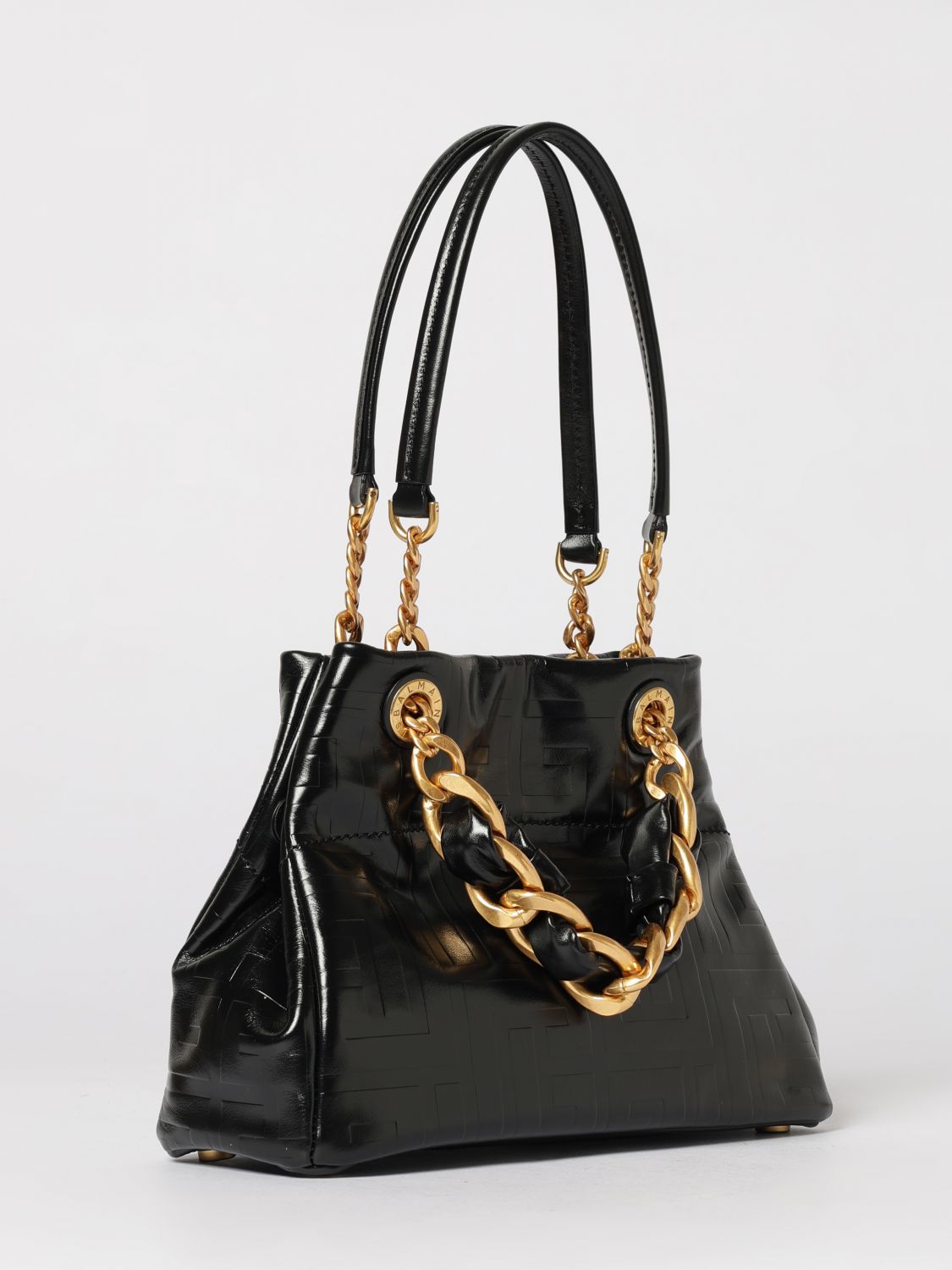 BALMAIN BORSA A SPALLA: Borsa a spalla donna Balmain, Nero - Img 3