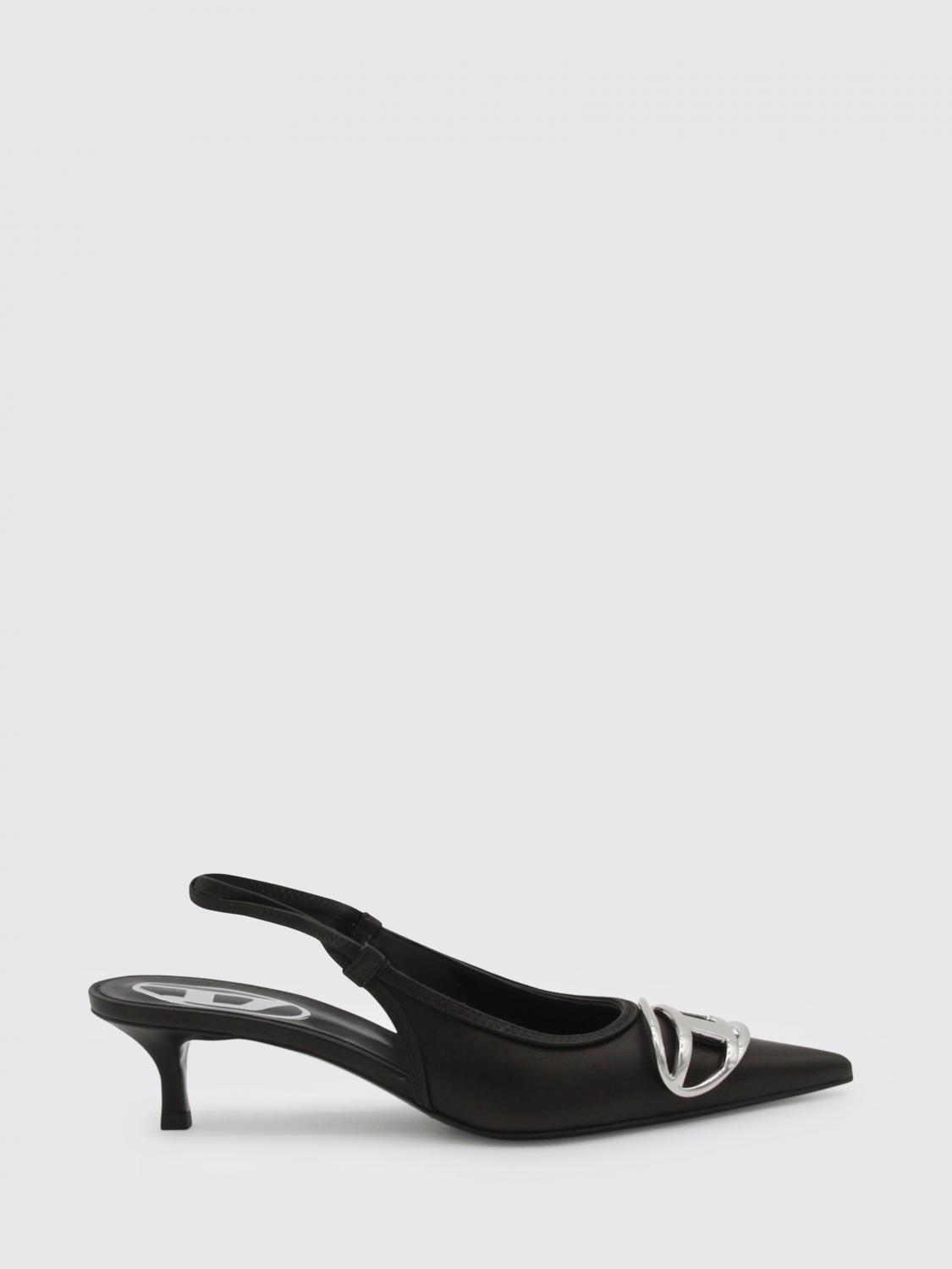 DIESEL DÉCOLLETÉ: Slingback D-Venus Diesel in pelle , Nero - Img 1