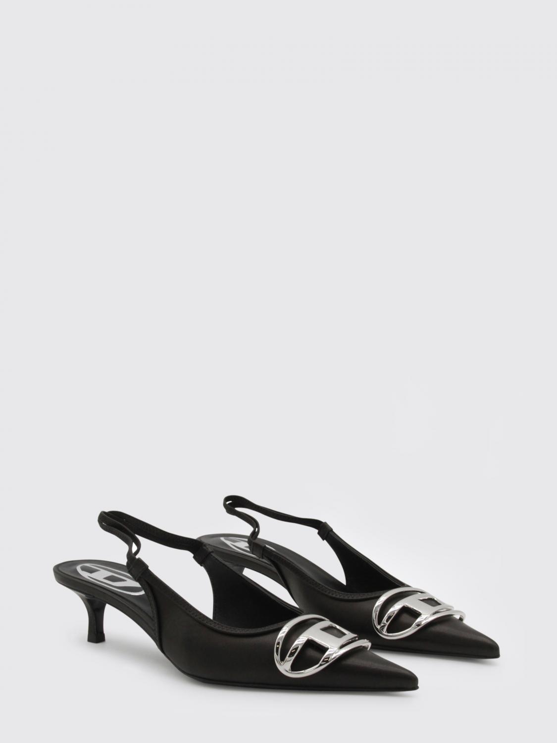 DIESEL DÉCOLLETÉ: Slingback D-Venus Diesel in pelle , Nero - Img 2