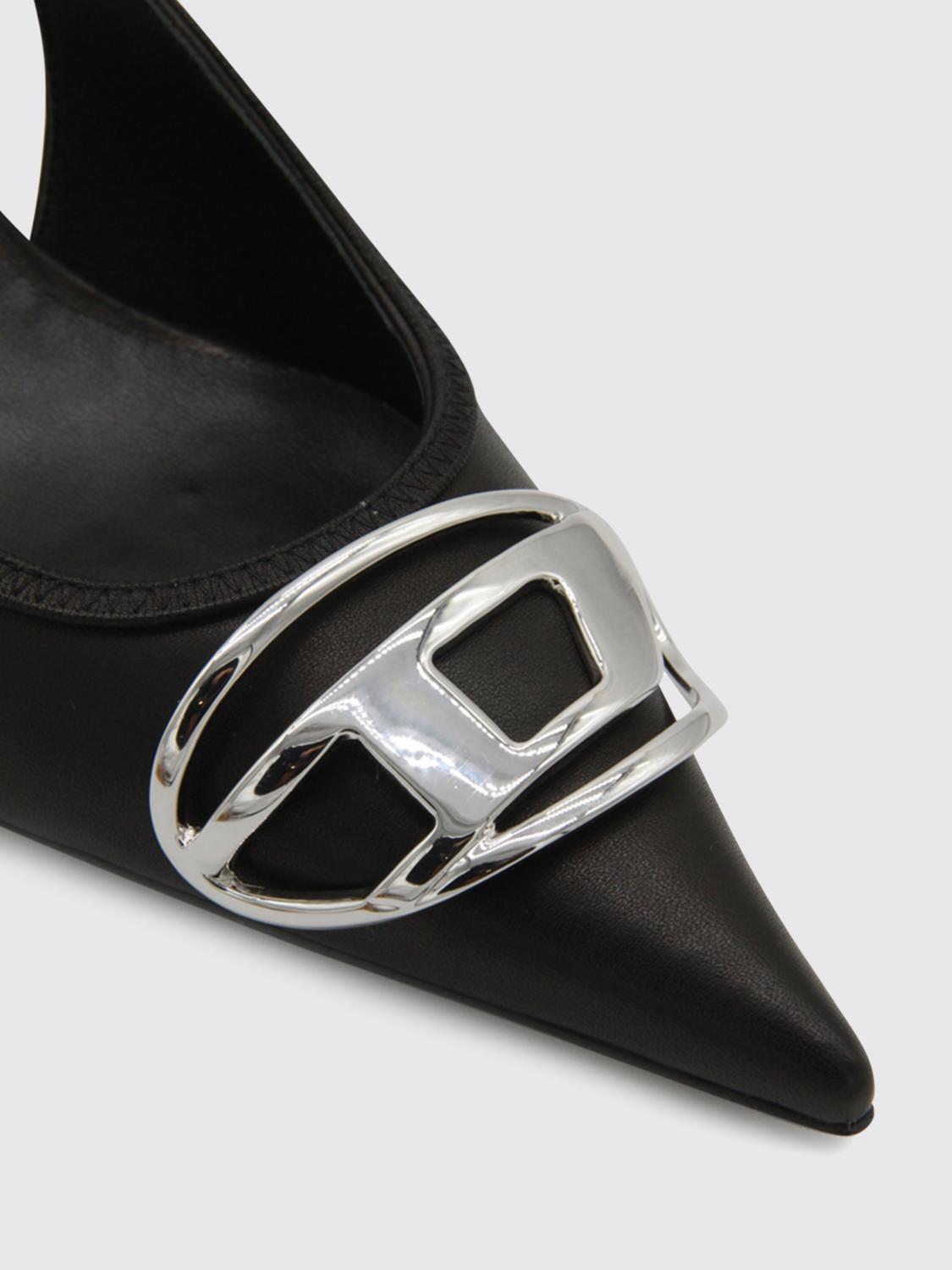 DIESEL DÉCOLLETÉ: Slingback D-Venus Diesel in pelle , Nero - Img 4