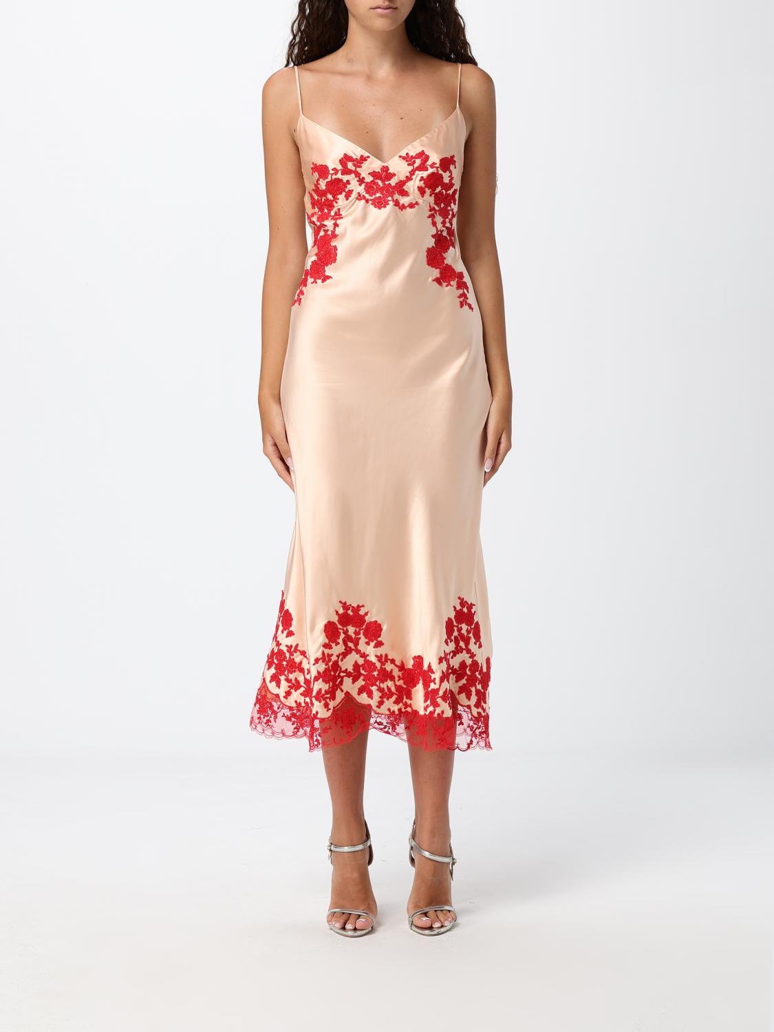 ERMANNO SCERVINO ABITO: Abito in raso e pizzo Ermanno Scervino, Rosa - Img 1