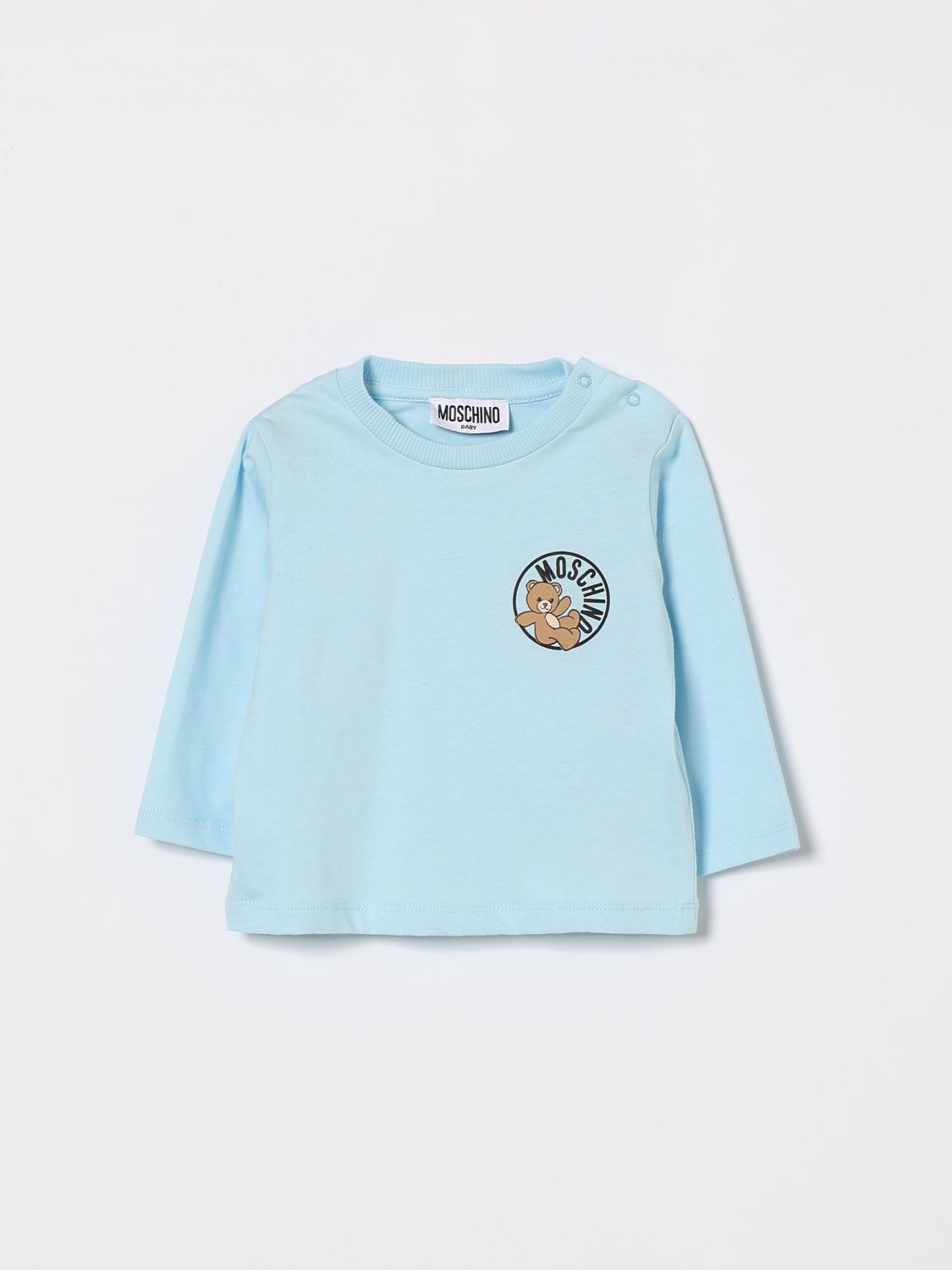 MOSCHINO SWEATER: Sweater kids Moschino, Sky Blue - Img 1