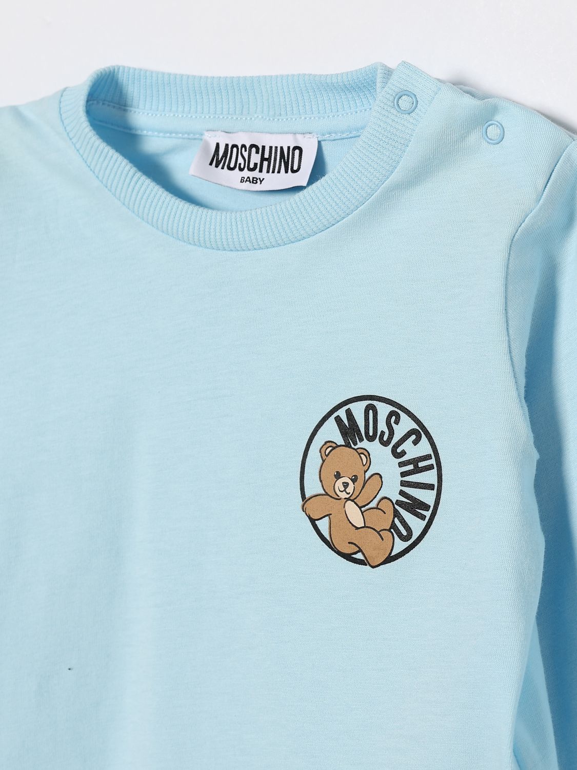 MOSCHINO SWEATER: Sweater kids Moschino, Sky Blue - Img 3