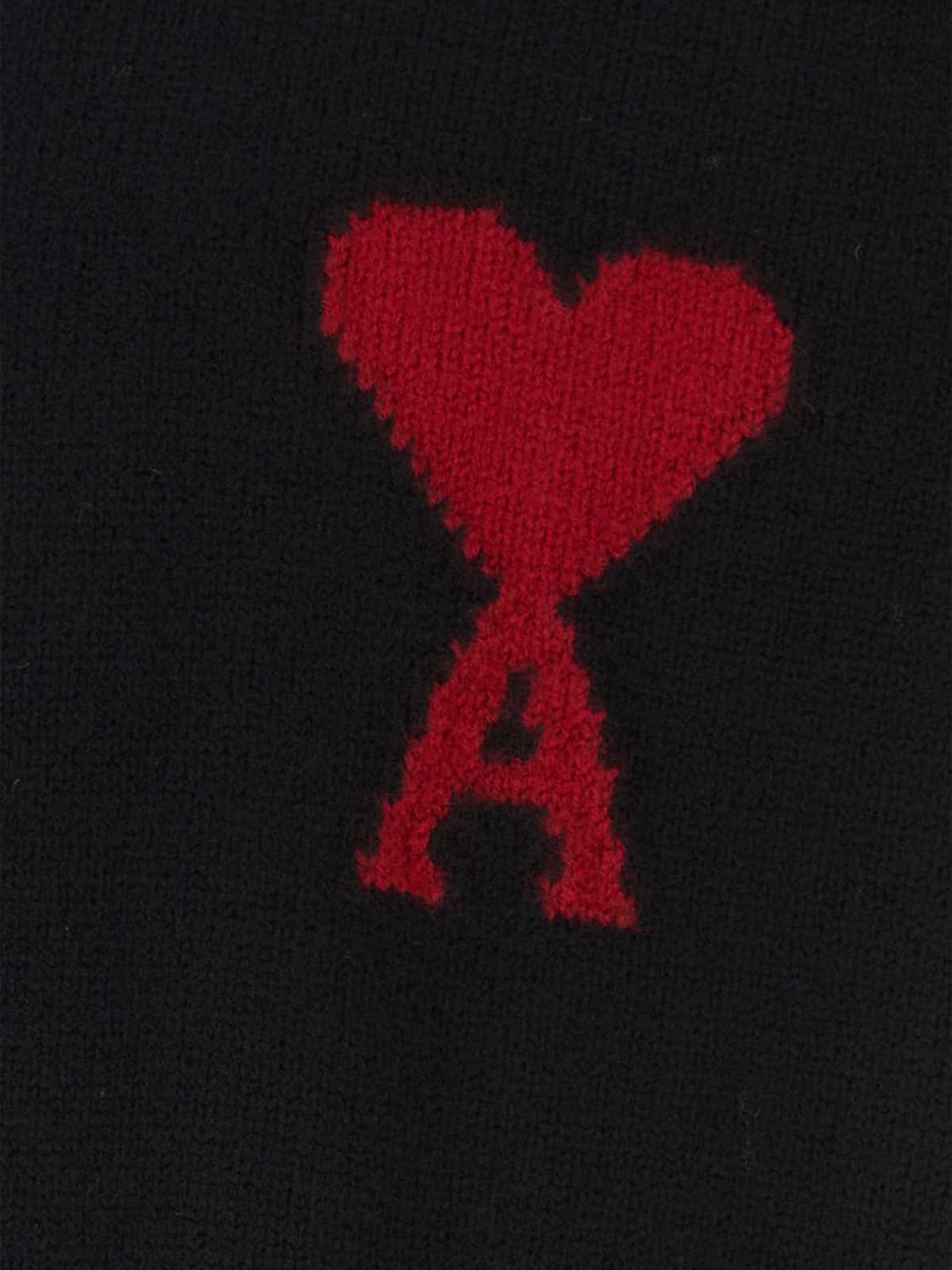 AMI PARIS SWEATER: Turtleneck Pullover Ami Paris in Wool with Logo, Black - Img 4