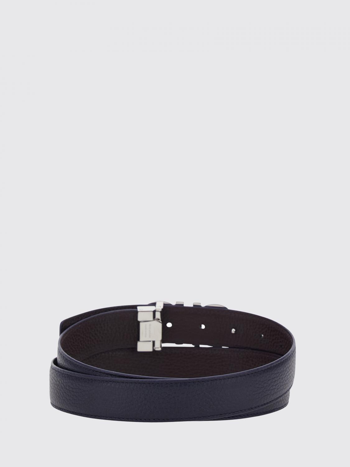 FERRAGAMO GÜRTEL: Gancini Gürtel aus genarbtem Kalbsleder Ferragamo, Blau - Img 2