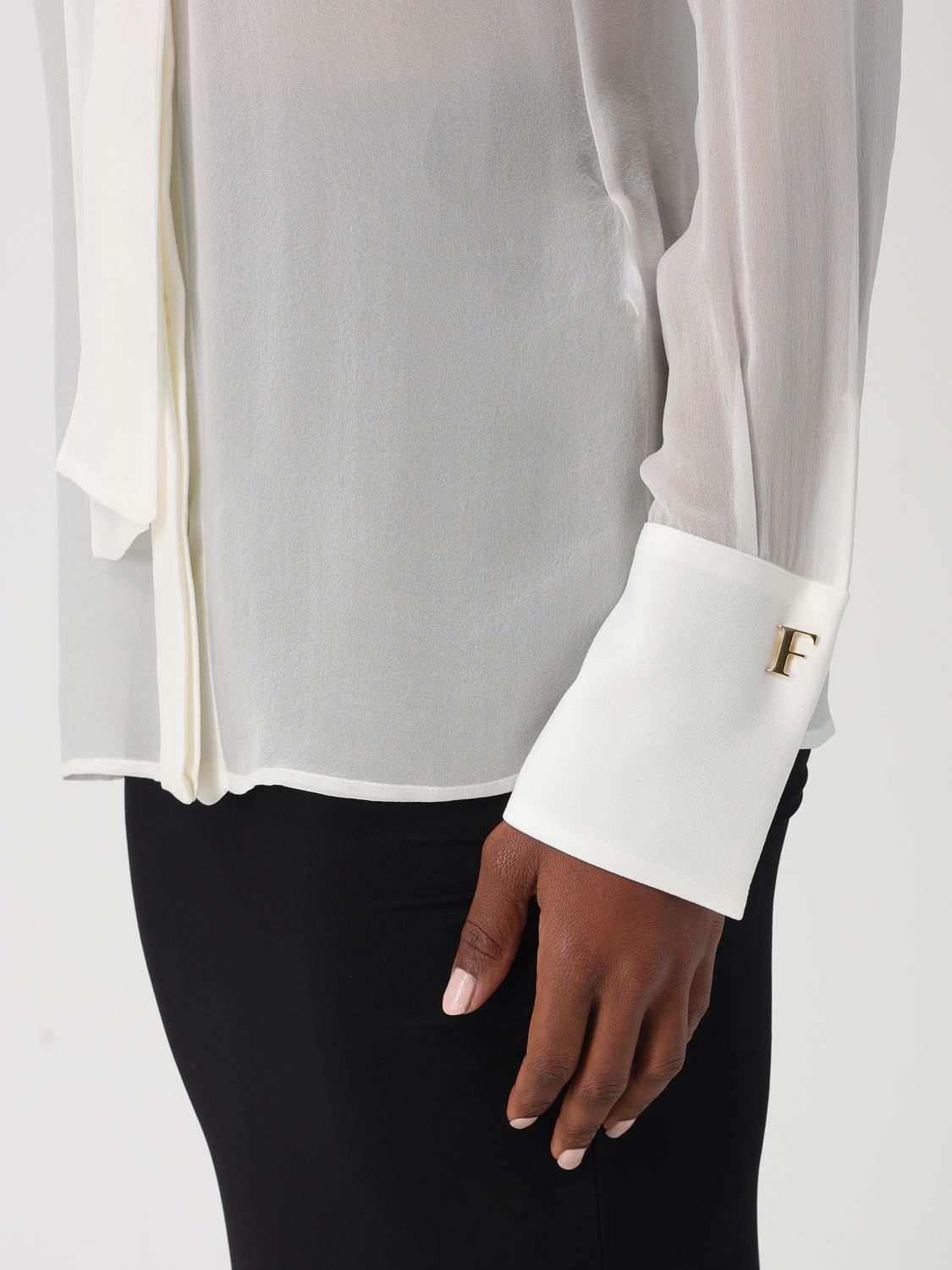 ELISABETTA FRANCHI CAMISA: Camisa mujer Elisabetta Franchi, Blanco - Img 3