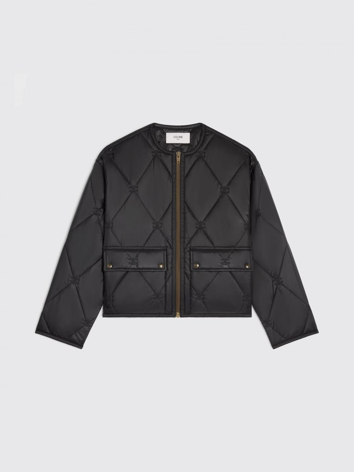 CELINE GIACCA: Piumino in nylon Celine, Nero - Img 1