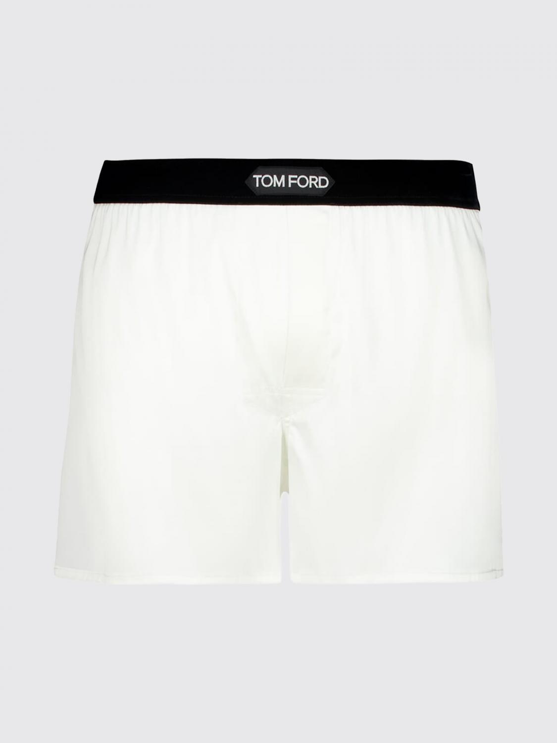 TOM FORD INTIMO: Boxer Tom Ford in raso di seta , Bianco - Img 1