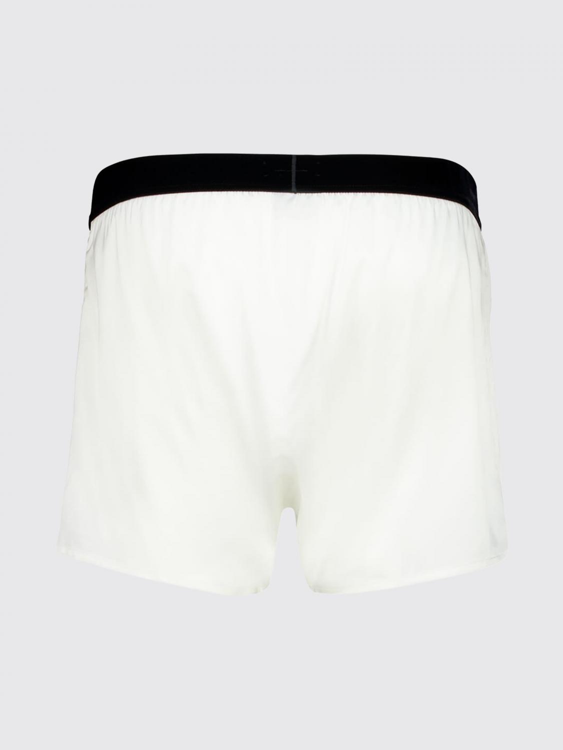 TOM FORD INTIMO: Boxer Tom Ford in raso di seta , Bianco - Img 2