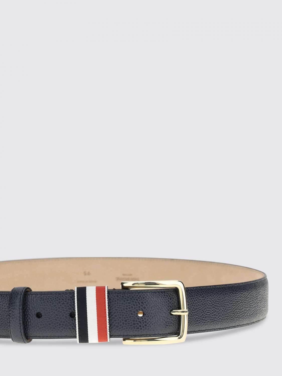 THOM BROWNE GÜRTEL: RWB Gürtel aus genarbtem Leder Thom Browne, Navy - Img 2