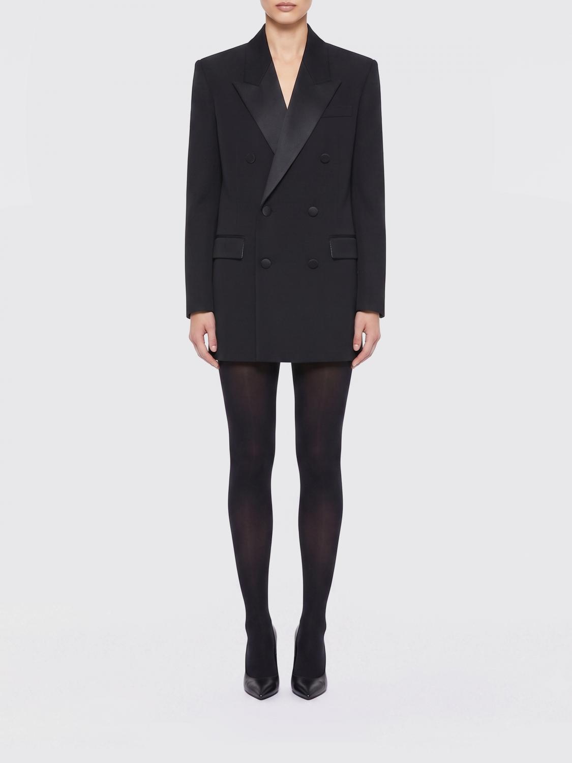 SAINT LAURENT GIACCA: Blazer a doppiopetto di lana Saint Laurent, Nero - Img 1