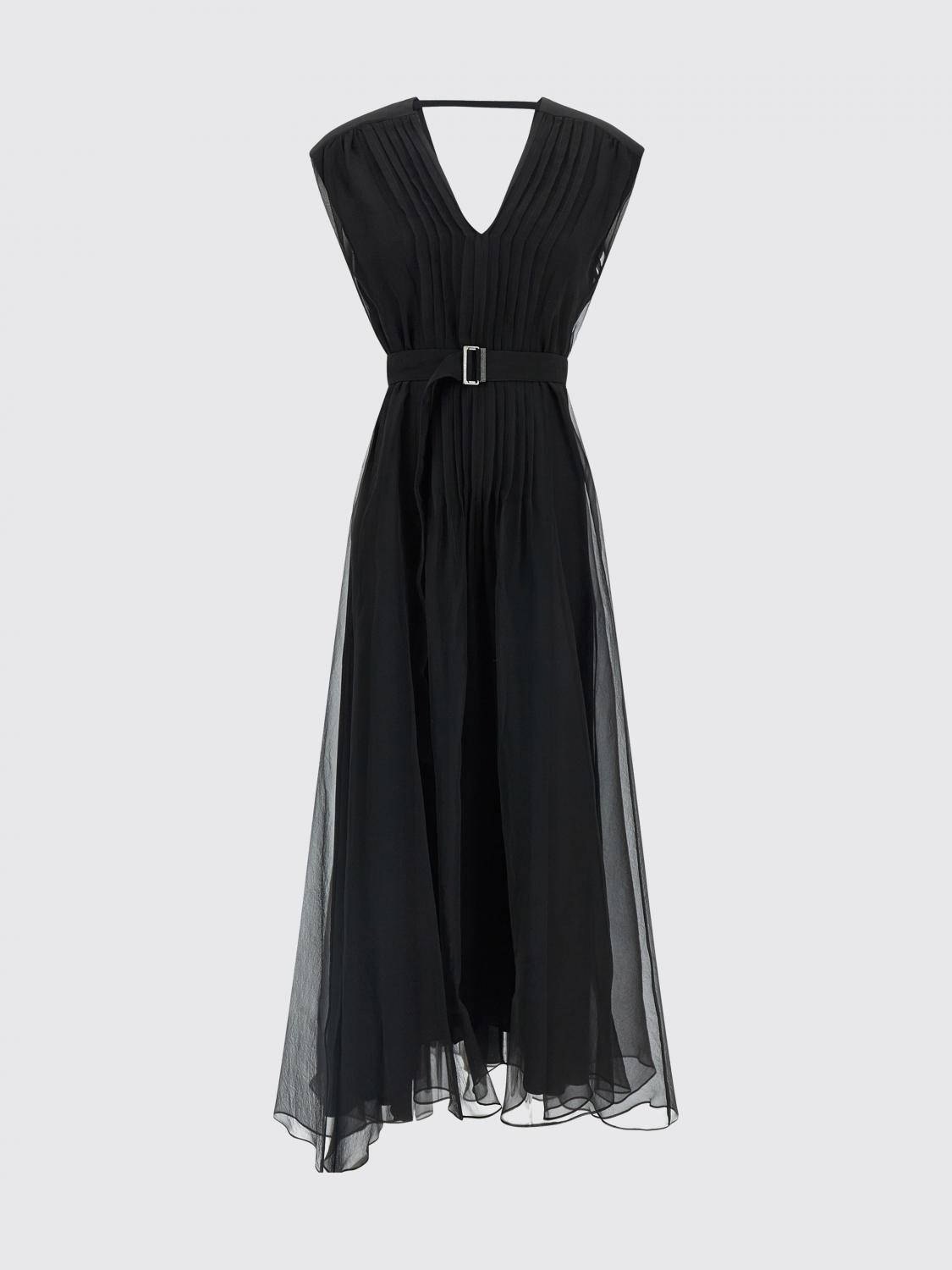 BRUNELLO CUCINELLI KLEID: Seidenkleid Brunello Cucinelli, Schwarz - Img 2