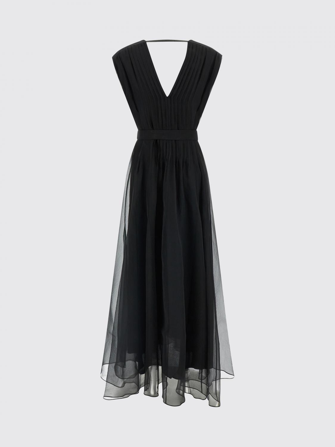BRUNELLO CUCINELLI KLEID: Seidenkleid Brunello Cucinelli, Schwarz - Img 3