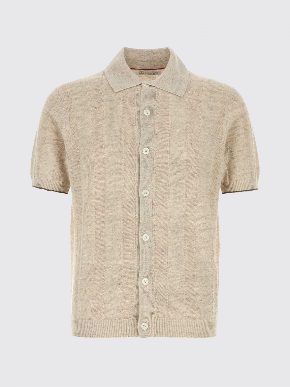 BRUNELLO CUCINELLI CAMICIA: Camicia Brunello Cucinelli in maglia , Sabbia - Img 2