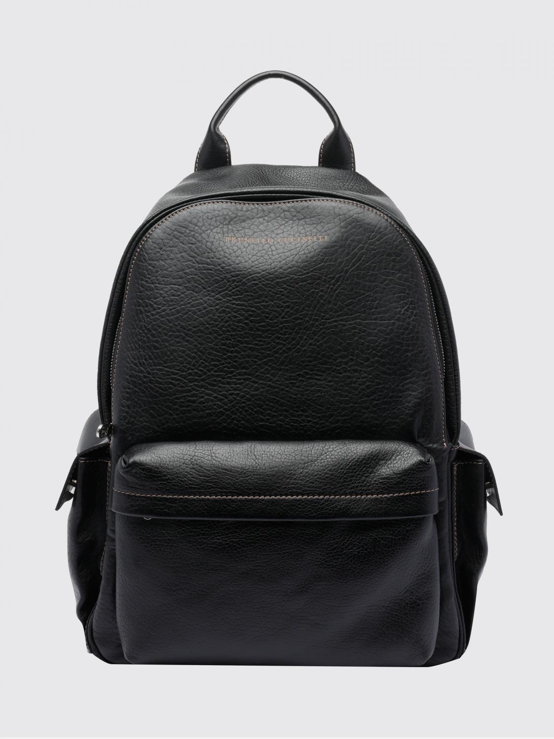 BRUNELLO CUCINELLI バックパック: Brunello Cucinelli ハンマードレザーバックパック, ブラック - Img 1