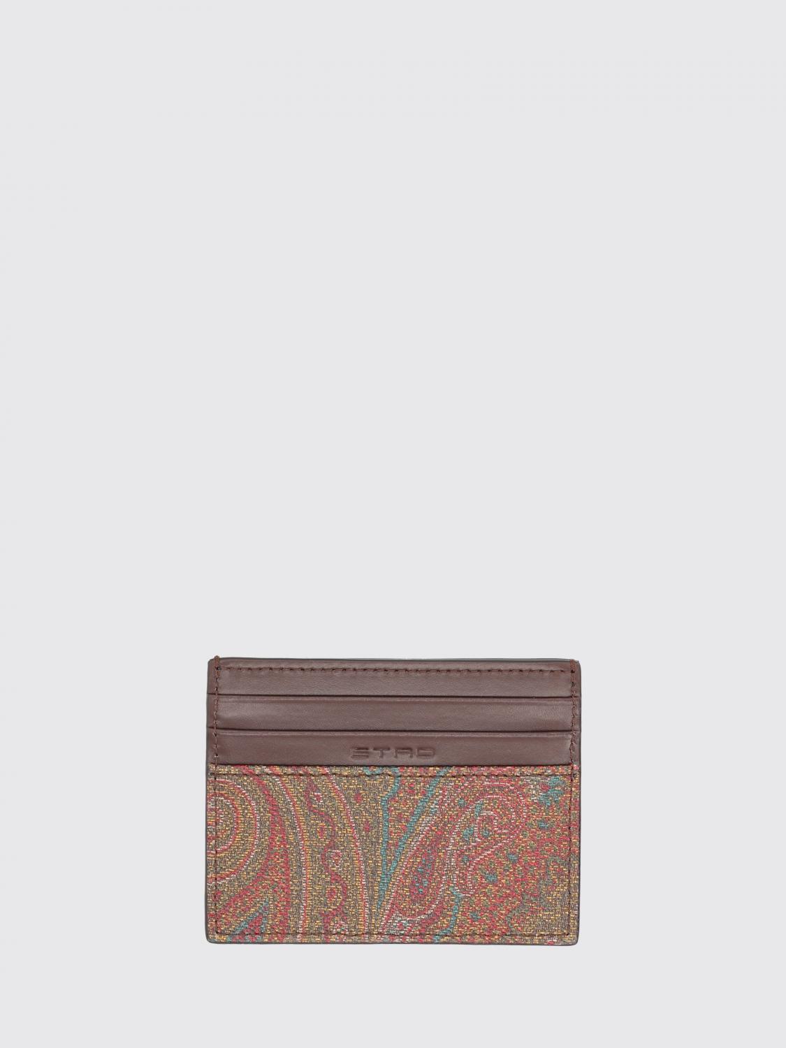 ETRO 財布: Etro ペイズリー柄レザーコットンカードホルダー, ブラウン - Img 2