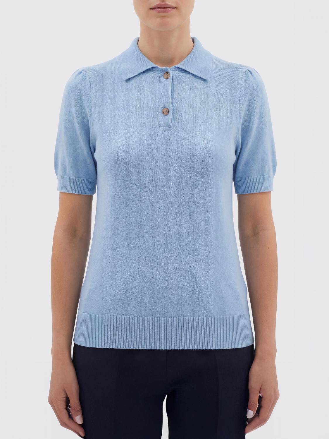 ALLUDE POLO: Polo in maglia di cashmere Allude, Blue - Img 1