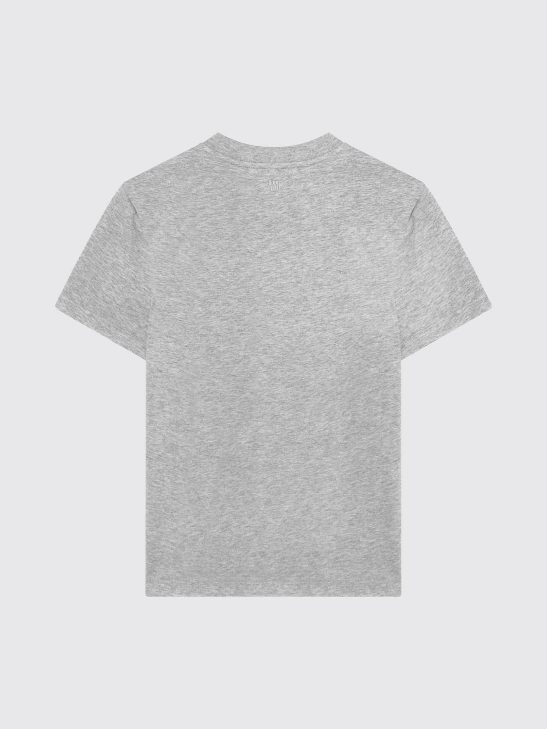 AMI PARIS CAMISETA: Camiseta de algodón con logo Ami Paris, Gris - Img 3