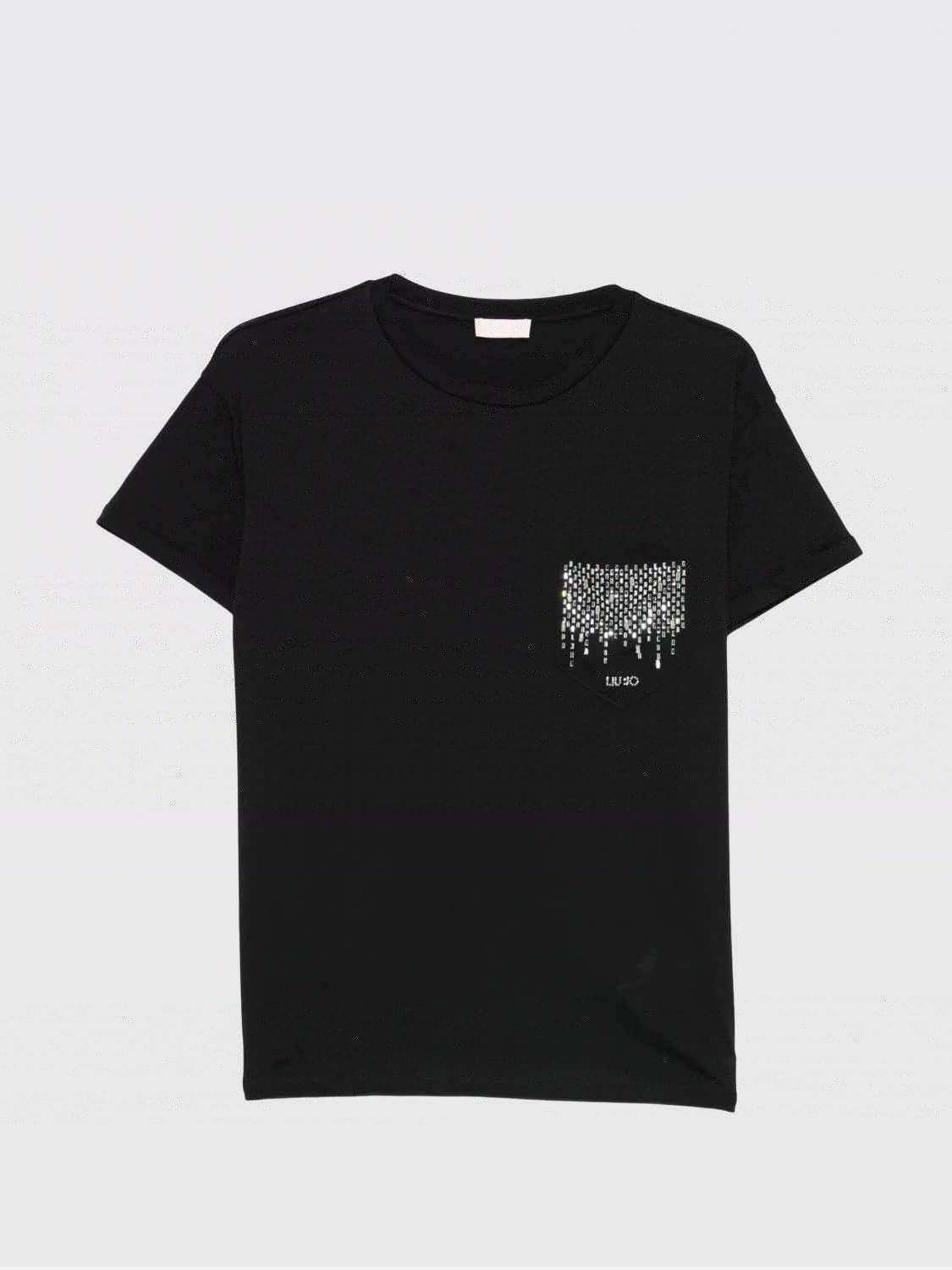LIU JO T-SHIRTS: T-shirt girocollo Liu Jo in cotone , Nero - Img 2