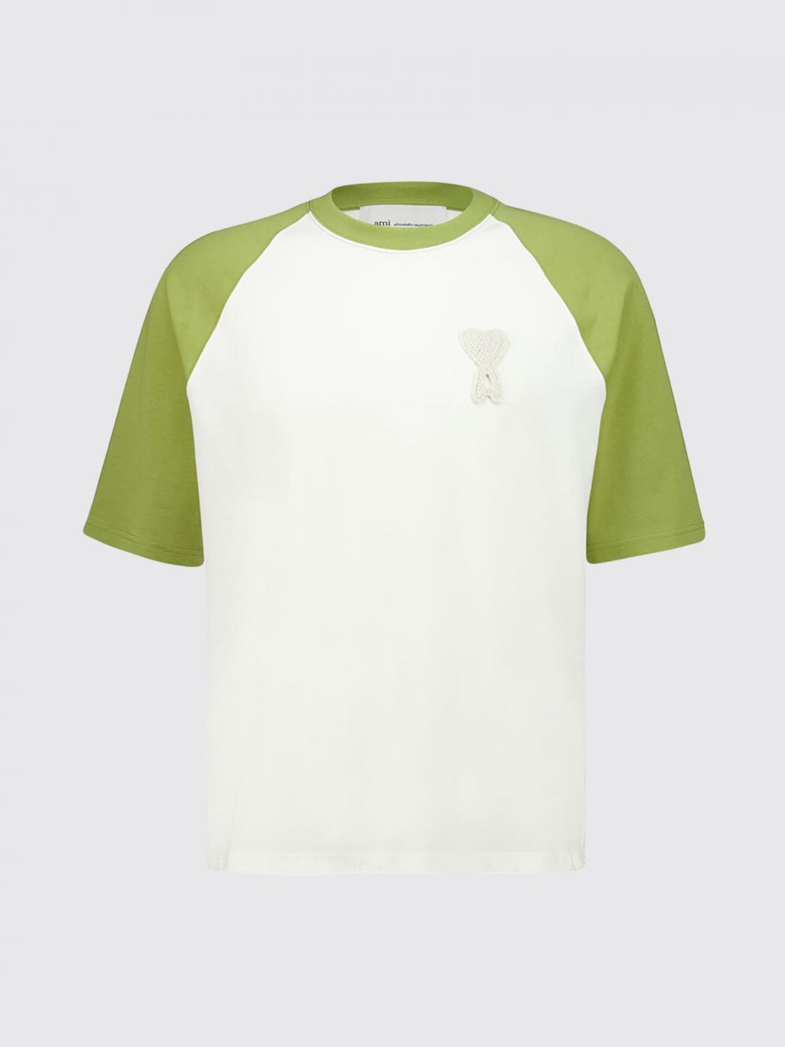 AMI PARIS T-SHIRT: T-shirt Ami Paris in cotone , Beige - Img 2